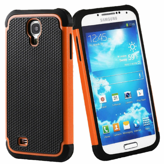 (Samsung S4 Mini, Red) Samsung S4 Compatible Hybrid Tough Tyre 2-in-1 Anti Shock Case - 5 Colours