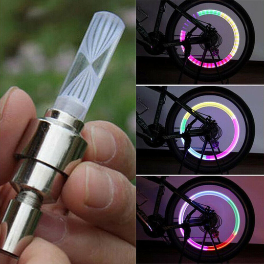 Waterproof LED Neon Car Bike Tyre Wheel Valve Cap Tire Light 7 Color