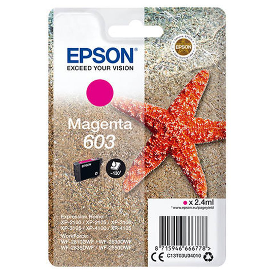 Epson Epson 603 Starfish Magenta Standard Capacity Ink Cartridge 2.4ml - C13T03U