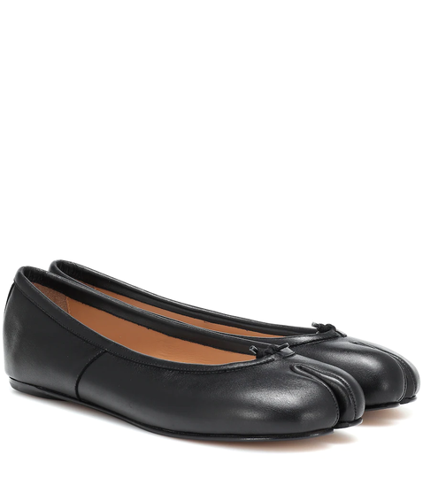 Tabi leather ballet flats