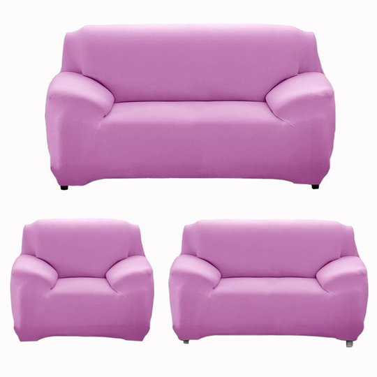 (9. Lilac, 2 Seater(145-185cm)) Stretchable 1/2/3/4 Seater Sofa Cover Slipcover Couch Protector