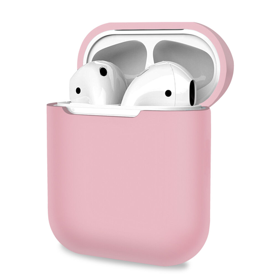 (Light Pink, Airpods 2) AirPods Case, Cover Skins, Silicone Waterproof Case Shock Proof Protective Cover, Resistant Cover Case for Apple AirPods