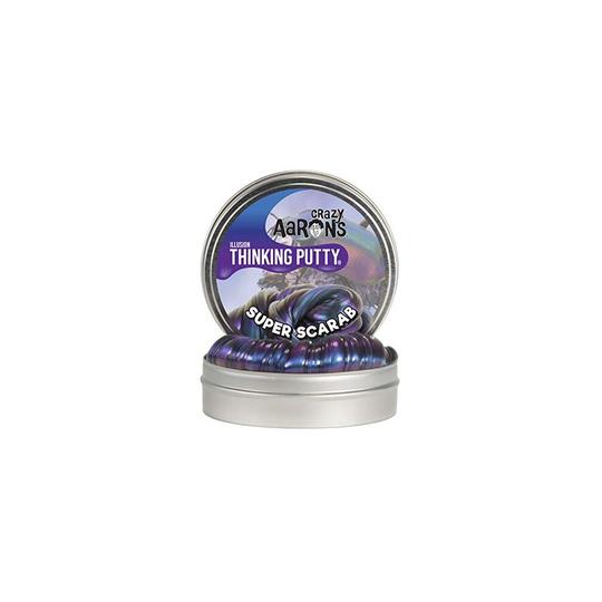 Crazy Aaron's Thinking Putty 4" Tin - Super Illusions Super Scarab - Multi-Color Putty Soft Texture - Never Dries Out
