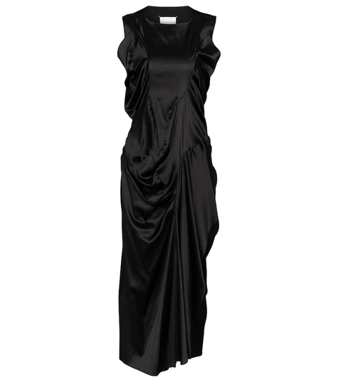 Stretch-silk satin midi dress
