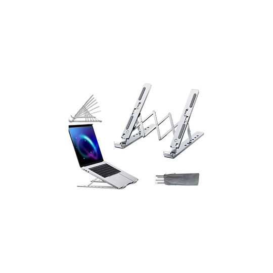 【Updated Version】Laptop Stand, Adjustable Laptop Stand, 6-Levels Laptop Riser for Desk Air-Ventilation Notebook Mount, Compatible with MacBook