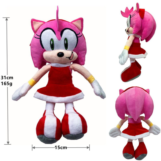 (Amy Rose) 27cm Sonic the Hedgehog Plush Doll Teddies Plushies Teddy Figures Toys Kids Gift