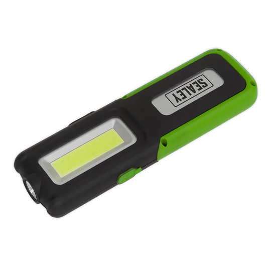 Sealey Rechargeable Inspection Lamp Green 5W COB + 3W LED + Power Bank
