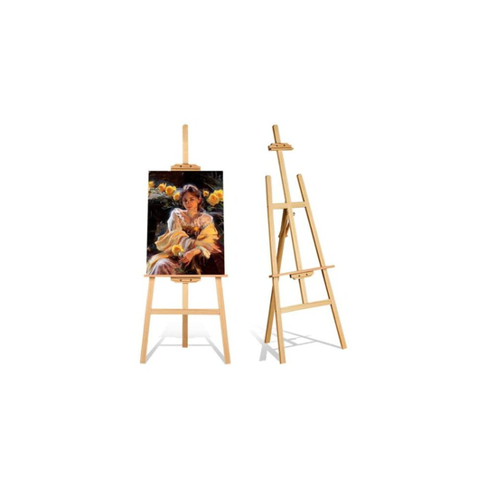 (Studio Easel 1.75m Foldable Wooden A Frame Painting Painter Drawing Stand Board Wedding Craft) Wood Painting Holder Wooden Easel Drawing Stand for Pa