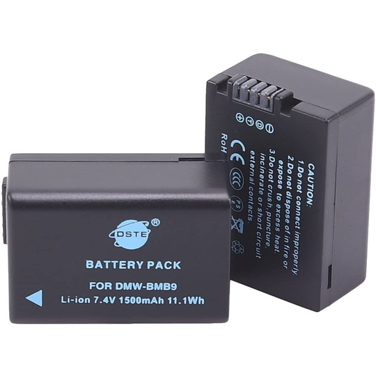 DSTE® 2pcs DMW-BMB9E Rechargeable Li-ion Battery for Panasonic DMW-BMB9, DMW-BMB9PP and Lumix DMC-FZ40, DMC-FZ45, DMC-FZ47, DMC-FZ48, DMC-FZ60,