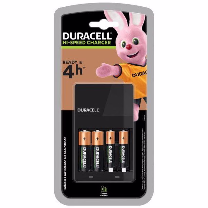 Duracell Duracell High Speed Battery Charger with 2 x AA and 2 x AAA Batteries