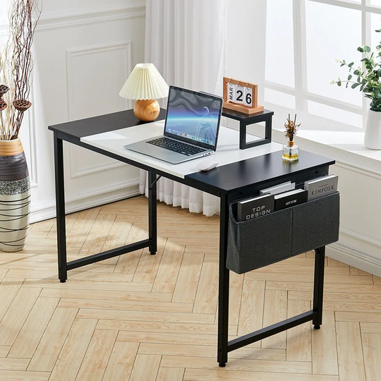 Living and Home Rectangular Computer Desk for Home and Office with Monitor Stand
