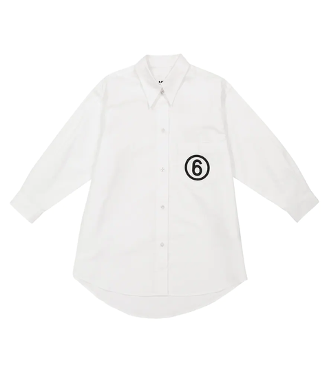 Logo-printed cotton poplin shirt
