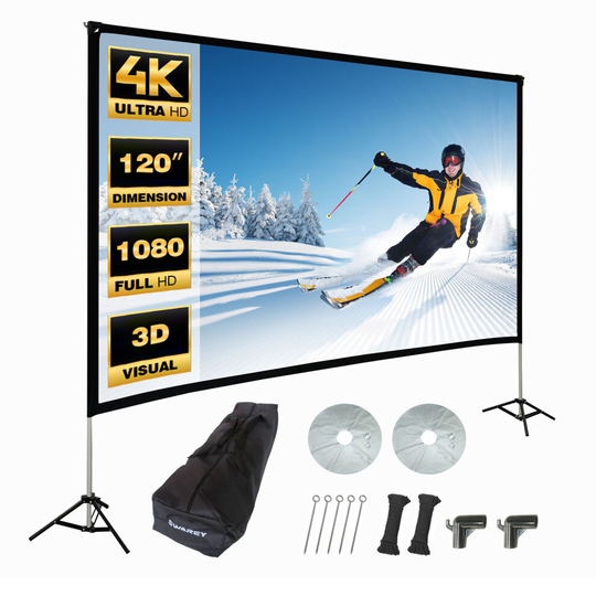120 inch Tripod Stand Projector Screen HD Cinema Home School Display