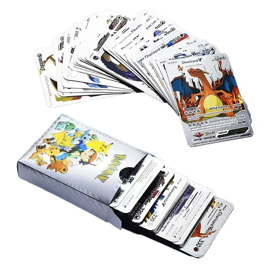 (55PCS Silver) Pokemon Cards Vmax TCG GX EX Cards Christmas Gifts