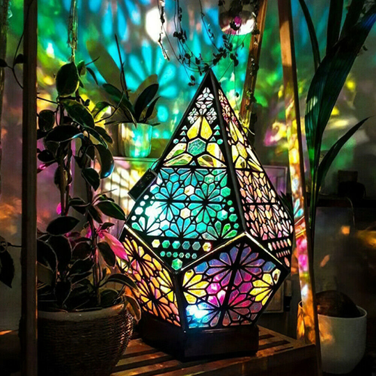 Bohemian Mosaic Starry Projections Lamp Sky Floor Colorful Table Bedside Light Christmas Gift