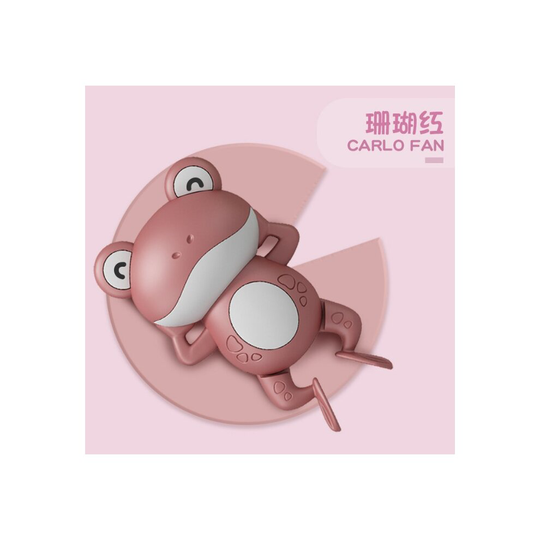 (Red) Playing Water Frog Bathroom Wind-Up Small Swimming Floating Bathroom Bath Toy