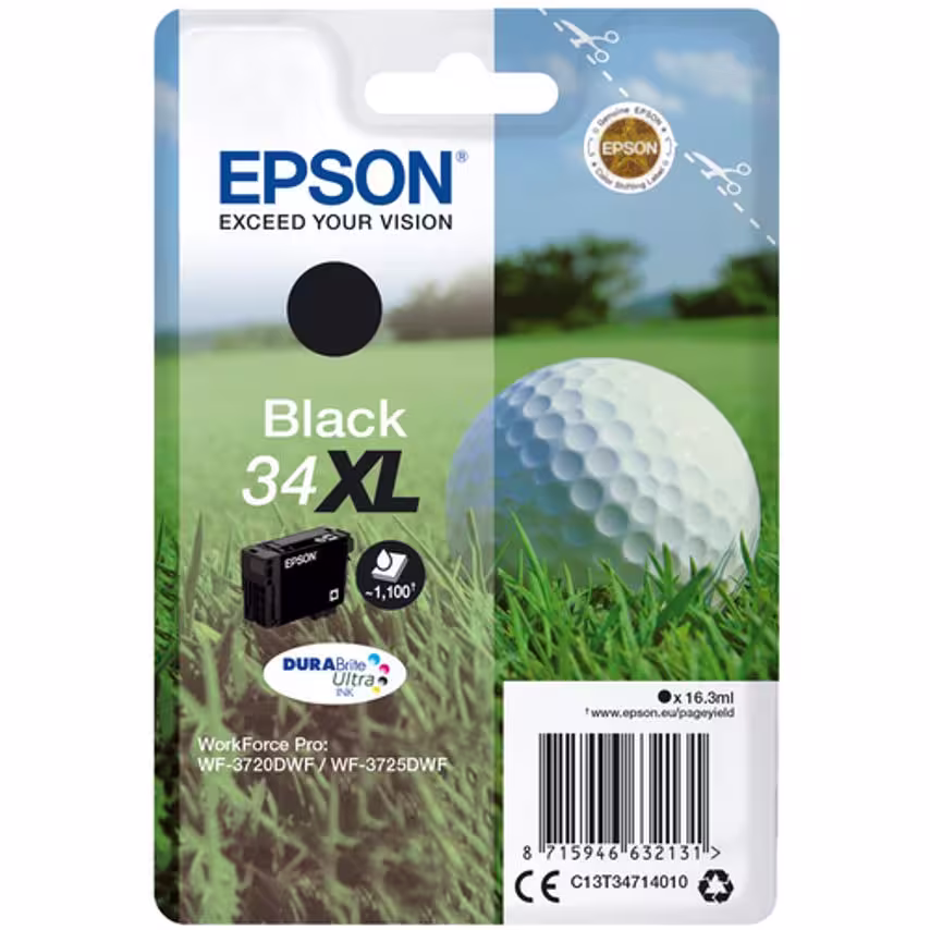 Epson Ink Medium Volume Single Black 34XL DURABrite Ultra in