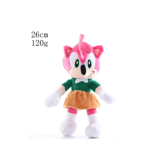 (Fense, 8 inch) Sonic The Hedgehog Shadow Amy Rose Knuckle Tail Plush Toy Soft Stuffed Doll Kids Toys Gifts