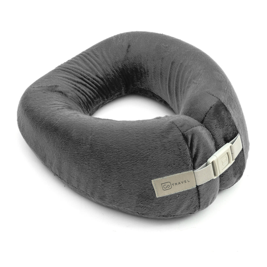 Go Travel Memory Foam Compact Comfort Support Ergonomic Neck & Chin Pillow Black