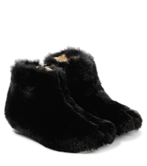 Faux fur ankle boots