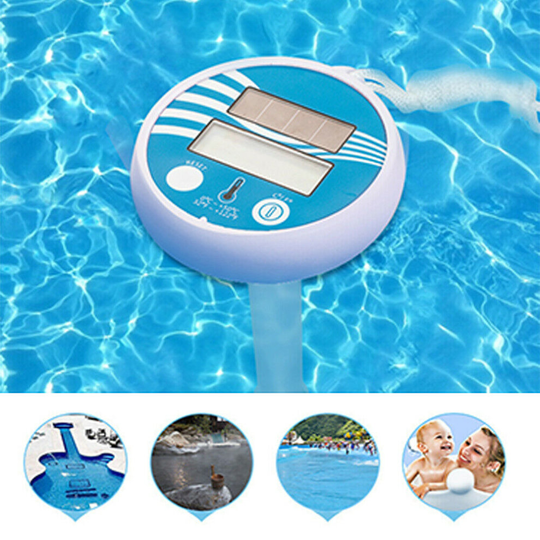Solar Pool Thermometer Digital LCD Display Wireless Floating For Swimming