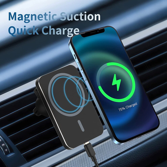 (Black) Wireless Car Charger Qi 15W Fast Phone Holder for iPhone 12 13 Pro Max Mini 11 Pro XS/XR etc