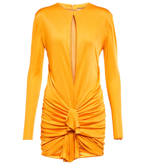 Draped jersey minidress