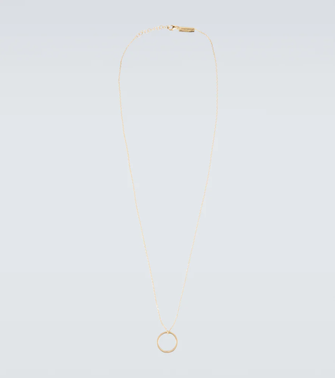 Logo ring silver necklace
