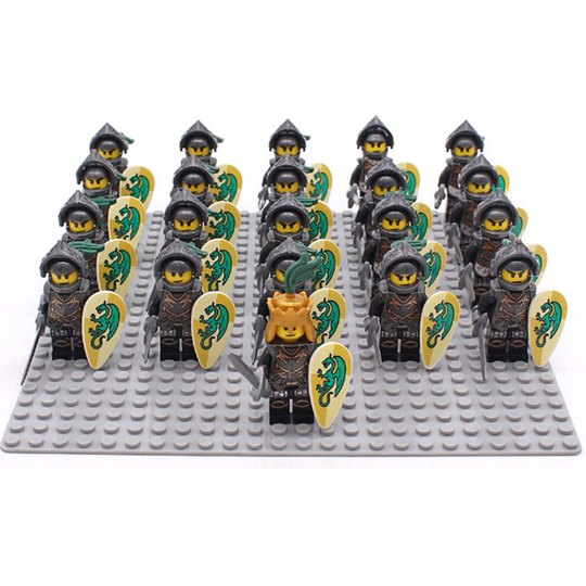 (21PCS-W) 21PCS Minifigures Golden Knight Building Block Children's Assembled Toys Fit Lego