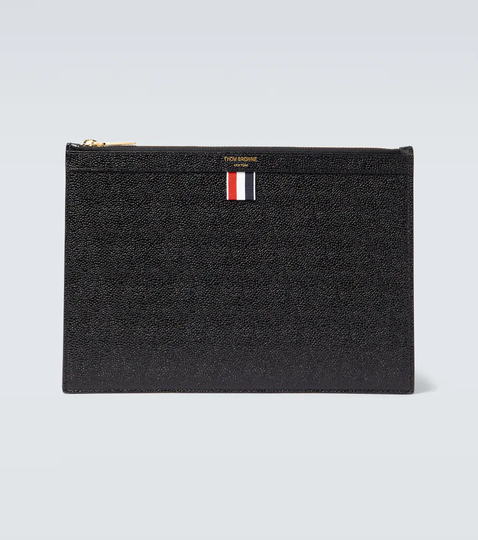 Grained leather tablet holder