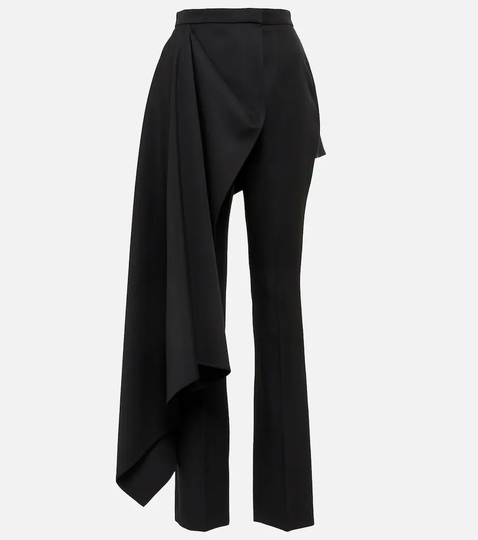 Sculptural high-rise wool pants