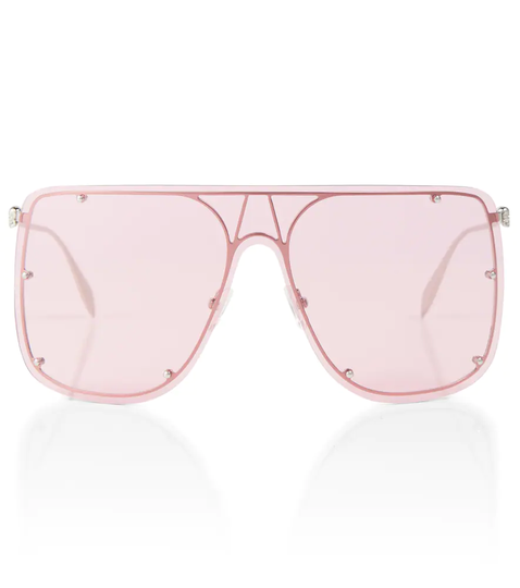 Studded flat-brown sunglasses