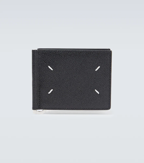 Leather wallet with money clip