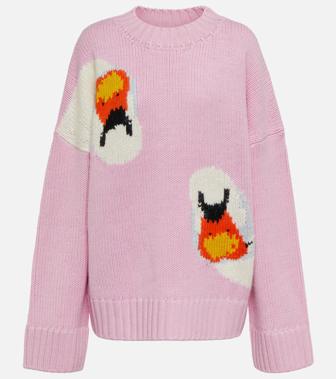 Intarsia alpaca wool-blend sweater