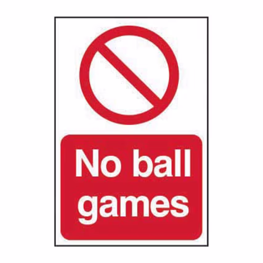 Spectrum Industrial NO Ball Games - PYC (200 x 300mm)