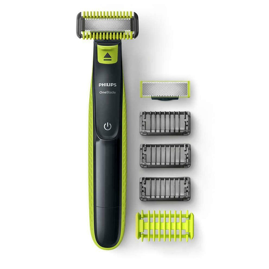 Philips OneBlade Wet Dry Facial, Body Hair Trimmer Shaver, 4 Combs, QP2620/25