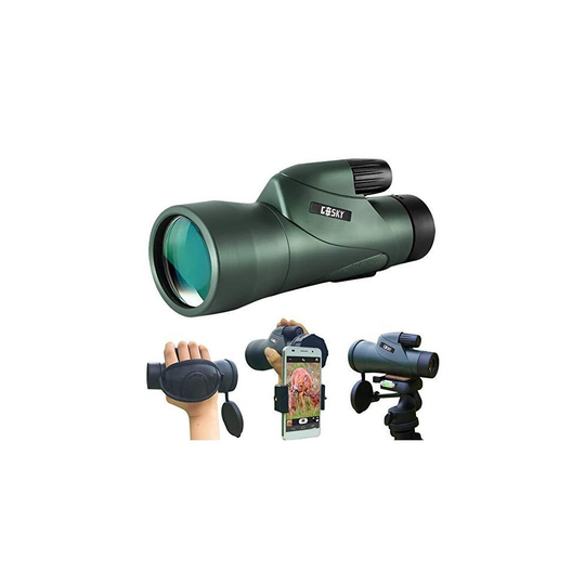 Gosky 12x55 High Definition Monocular Telescope and Quick Smartphone Holder - 2019 Newest Waterproof Monocular -BAK4 Prism for Wildlife Bird Watchin