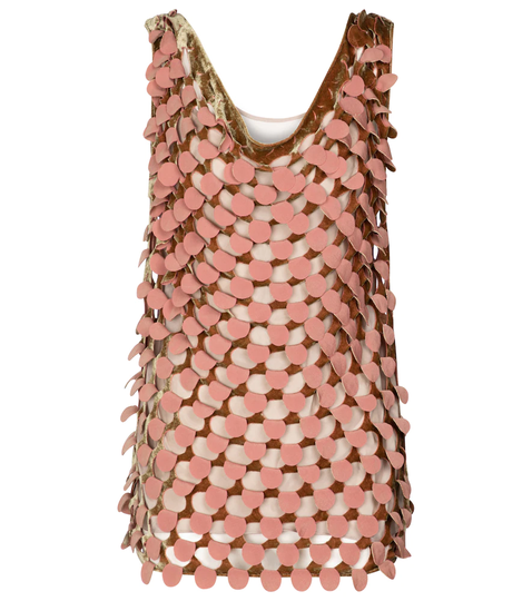 Perforated velvet tank top
