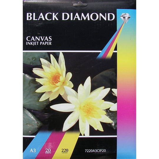 (20 Sheets) A3 220gsm Black Diamond Canvas Inkjet Paper