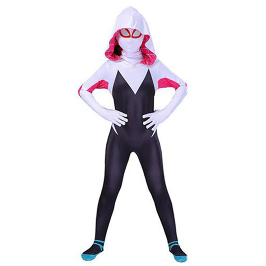 (6-7 Years) Kids Spider Gwen Stacy Costume Spiderman Cosplay Party Casual Jumpsuit Bodysuit
