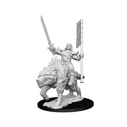 Pathfinder Battles Deep cuts - Orc on Dire Wolf.