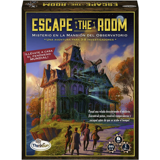 ThinkFun 76368, Escape The Room: Mystery in the Observatory Mansion, Board Game, Spanish Version, 3-8 Players, Recommended Age 10+