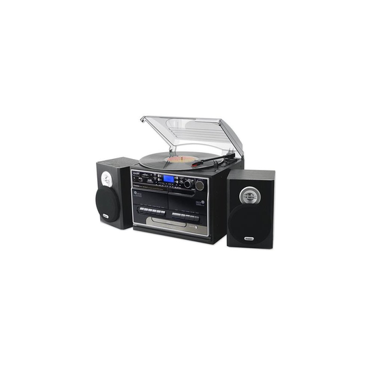 Steepletone SMC386r BT - 8 in 1 Music System NEW Model with Bluetooth* - 3 Speed Record Turntable - CD Player - FM & MW Radio
