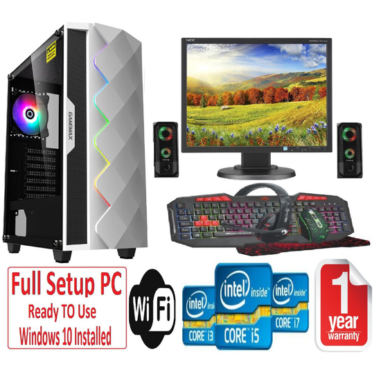 Fast Gaming PC Bundle+Speakers-i7 16GB RAM 1TB GT730 2GB WHITE DIAMOND