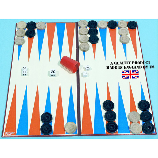 Backgammon set with folding board & timber pieces 00463