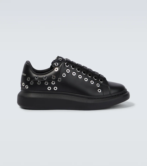 Oversized embellished leather sneakers