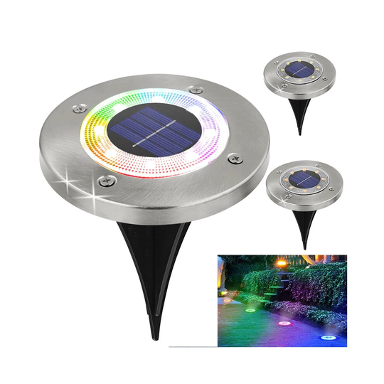 (RGB) Solar LED Under Ground Light Garden Lawn Lamp