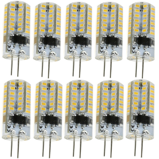 (3W DC 12V & Warm White) 10X Mini G4 3W 5W 3014 SMD Silicone Crystal LED Bulb Light Lamp DC 12V AC 220V