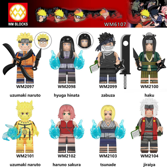 8PCS/SET Naruto MiniFigure Fit Lego Building Block Kids Toy
