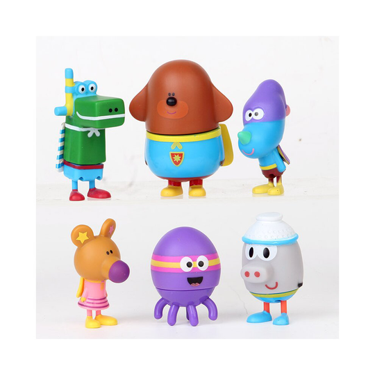 (A) Hey Duggee 6 pieces/set of movable doll toys decoration toy doll ornaments